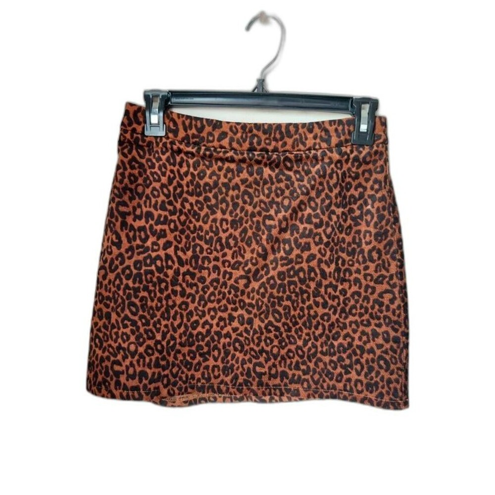 Honey Punch leopard print mini skirt sz S vtg y2k corduroy brown animal print